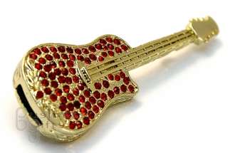 Флешка Гитара с красными стразами